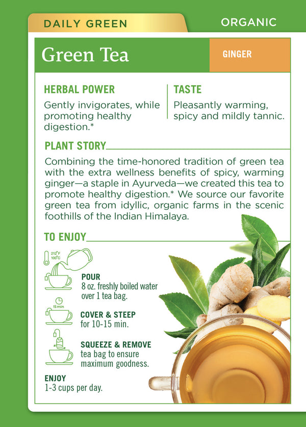 Traditional Medicinals Green Tea With Ginger 16 Tea Bags