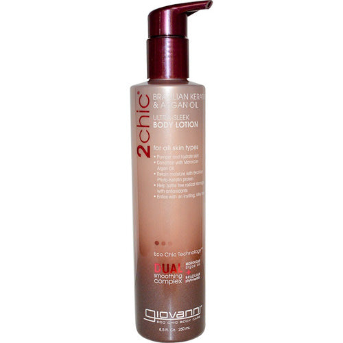 Giovanni 2Chic Brazilian Keratin & Argan Oil Ultra-Sleek Body Lotion 8.5oz