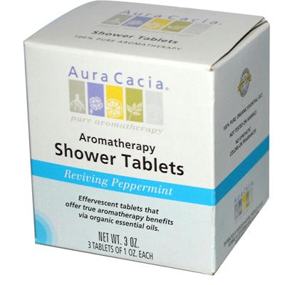 Aura Cacia Aromatherapy Shower Tablets Reviving Peppermint 3 ea