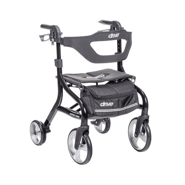 Drive Medical Nitro Sprint Rollator Rolling Walker, Black