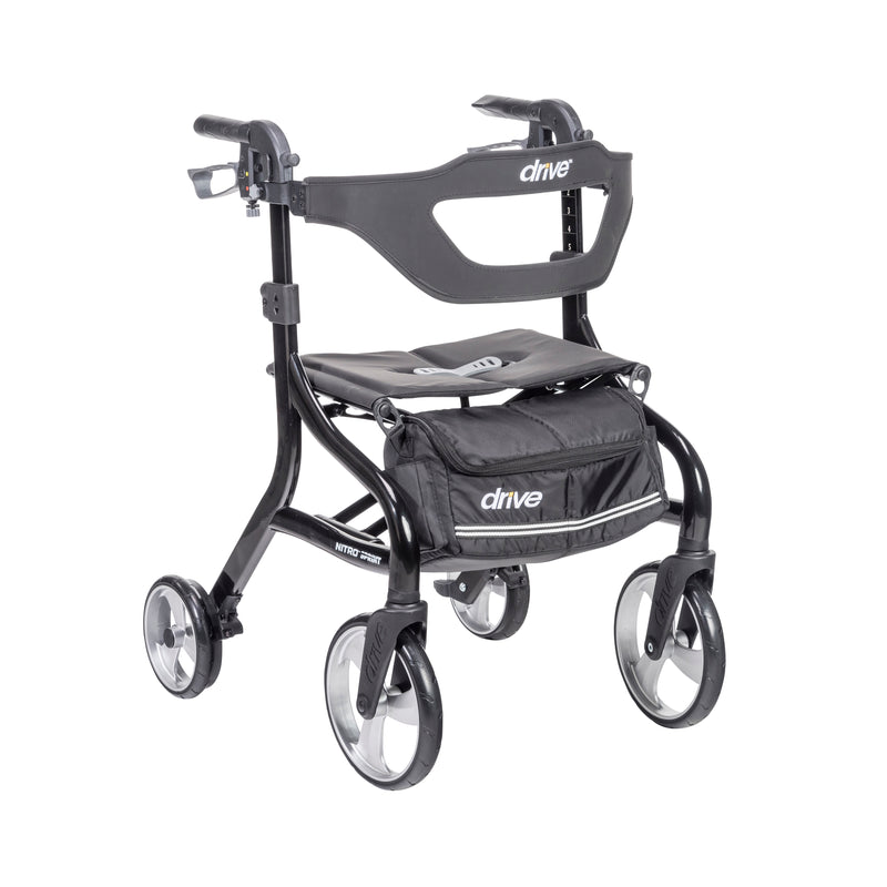 Drive Medical Nitro Sprint Rollator Rolling Walker, Black