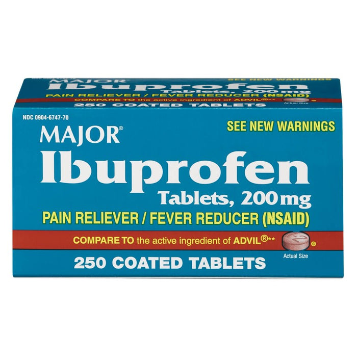 Major Ibuprofen 200mg Coated Tablets 250ct