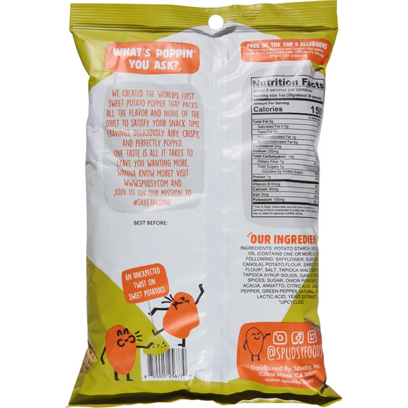 Spudsy Sweet Potato Poppers Jalapeno Ranch 4Oz