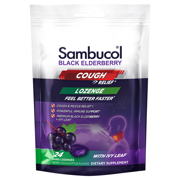 Sambucol Black Elderberry Cough Relief Hard Lozenges 24ct