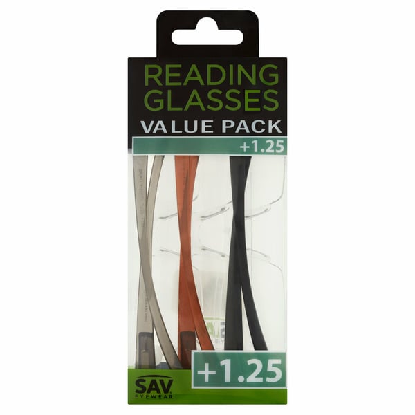 Sav Value Pack Reading Glasses Jr3P +1.25