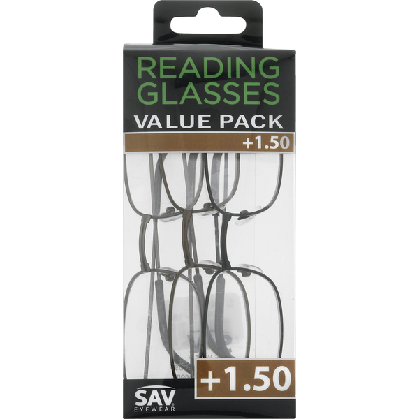 Sav Value Pack Reading Glasses Metal Jr3P2 +1.50