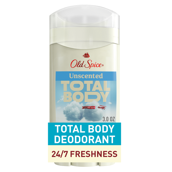 Old Spice Total Body Deodorant Bar Unscented 3 oz