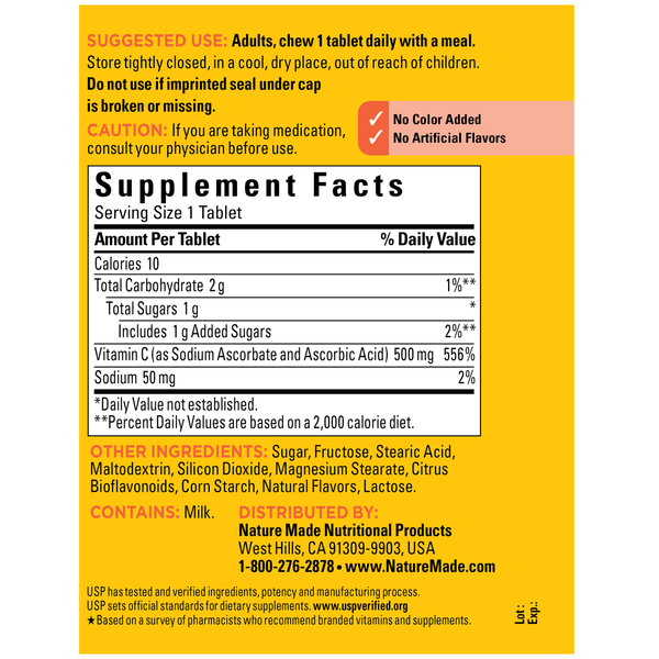 Nature Made C 500mg Chewable Tablets 150ct