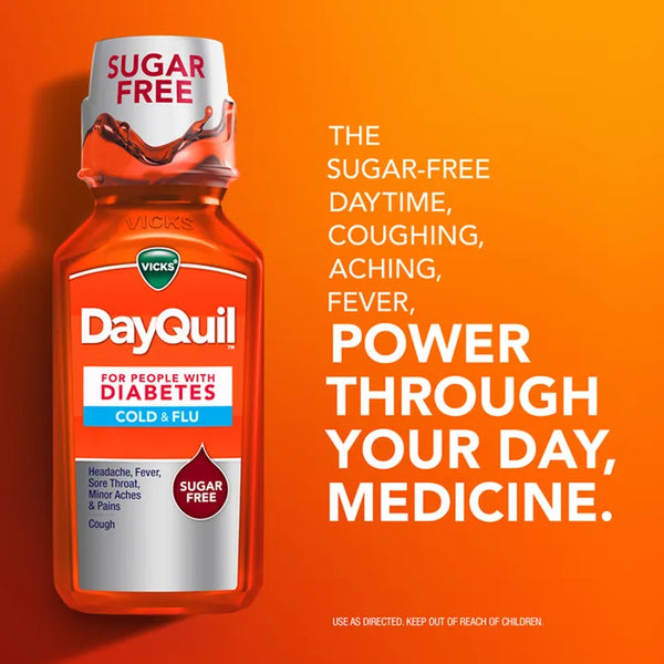 Vicks Dayquil Diabetes Cold&Flu Sugar Free 12oz