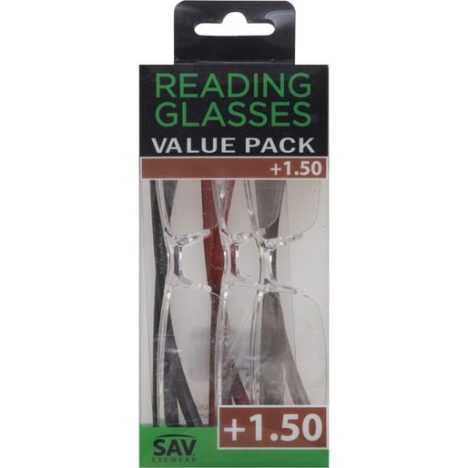 Sav Fashion Readers Glasses 3 Pack +1.50