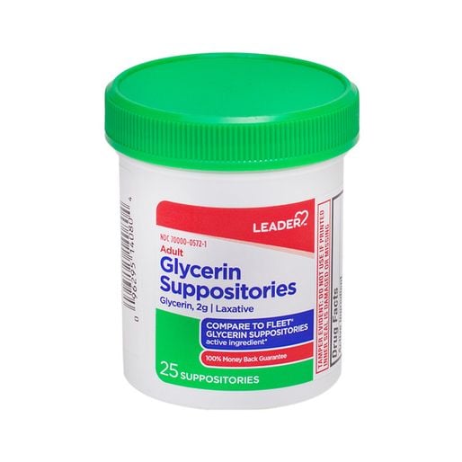 Leader Adult Glycerin Suppositories 25ct