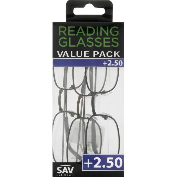 Sav Value Pack Reading Glasses Metal Jr3P2 +2.50