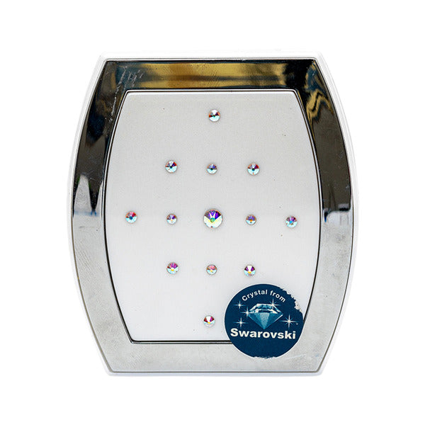 Brandon Co. Rhinestone Compact Mirror 5X Silver M-758