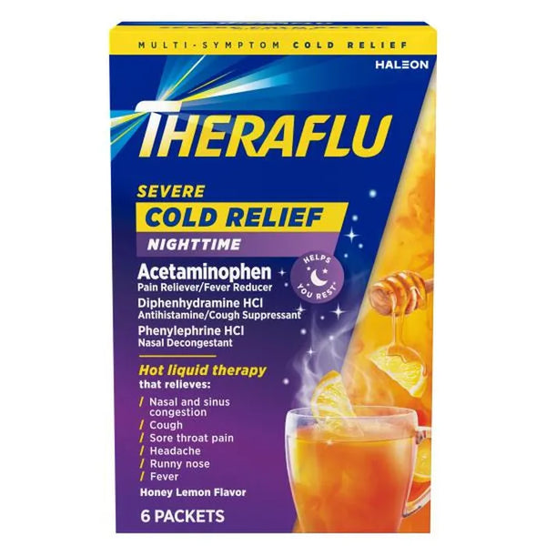 Theraflu Severe Cold Relief Night Packets 6ct