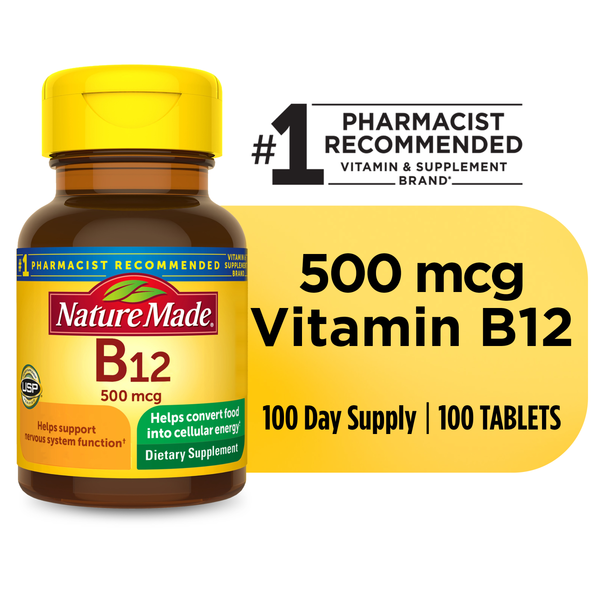 Nature Made Vitamin B12 500 mcg 100 Tablets