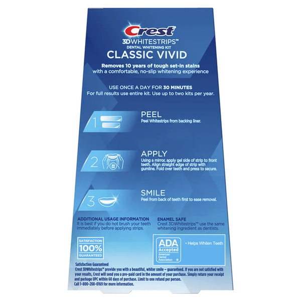Crest 3D Whitestrips Classic Vivid 20 tiras