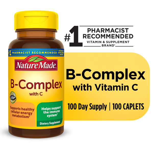 Nature Made B-Complex With Vitamin C Caplets 100ct