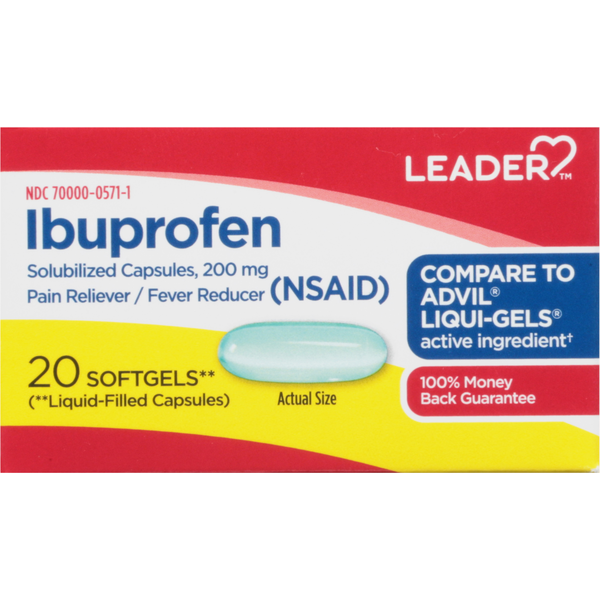 Leader Ibuprofen 200mg Softgels 20ct