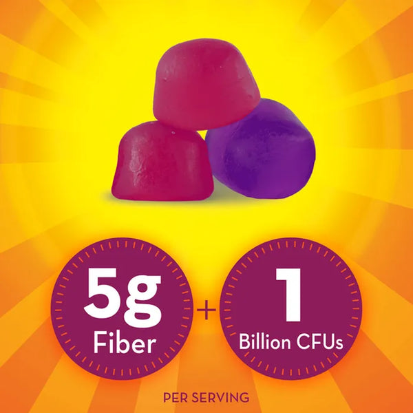 Metamucil Fiber + Probiotic Kiwi & Blackberry No Sugar Gummies 60ct