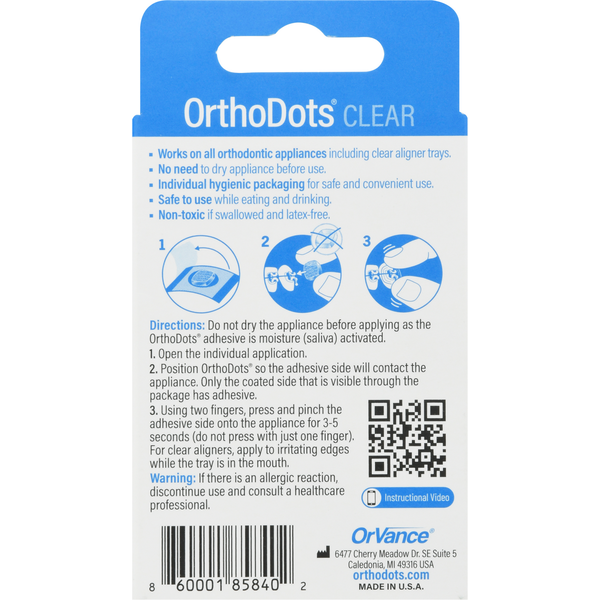 Orthodots Clear Adhesive 16ct