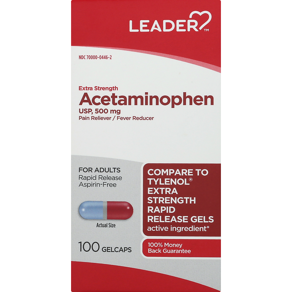 Leader Acetaminophen Gel Capsules 500mg 100ct