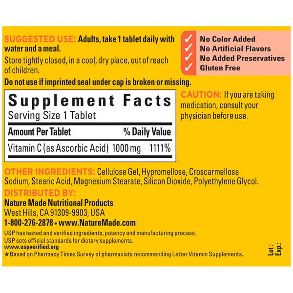 Nature Made C 1000mg Tablets 100ct