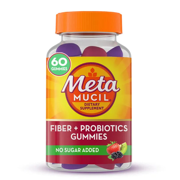 Metamucil Fiber + Probiotic Kiwi & Blackberry No Sugar Gummies 60ct