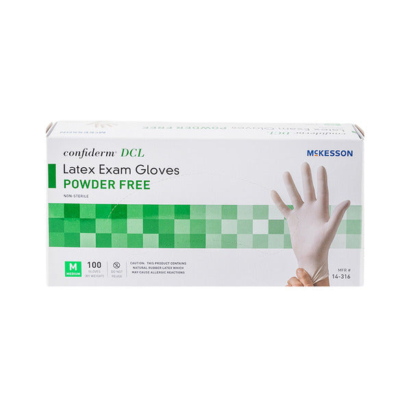 McKesson Glove Latex Powder Free Confiderm DCL Medium 14-316 100ct