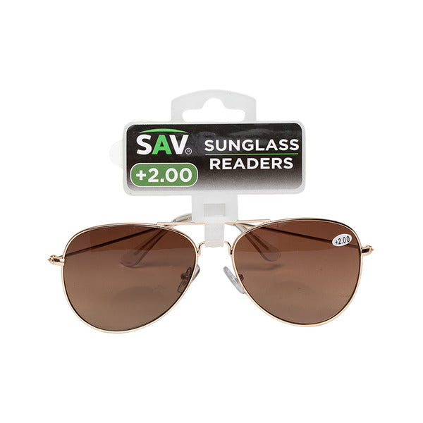 Sav Brown Aviator Sunglass Reader Ssr03 +2.00