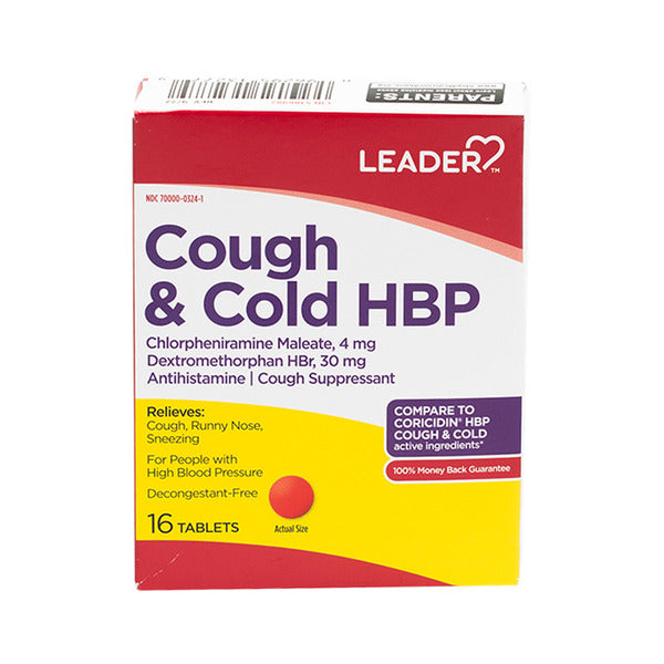 Leader Cough & Cold HBP Tablets 16ct