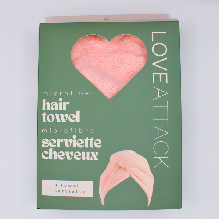 Ataque de amor Toalla de cabello rosa