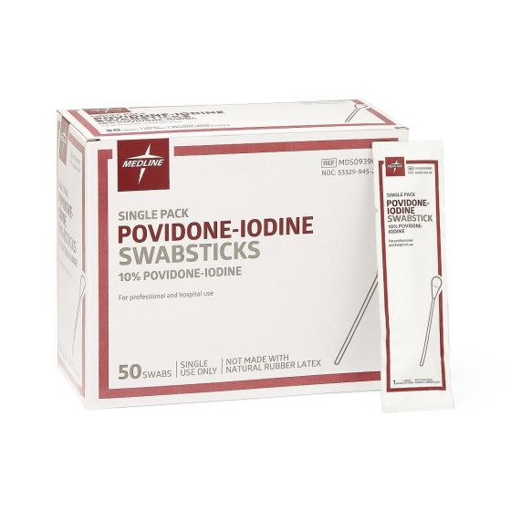 Medline Povidine Iodine Swabsticks 50ct