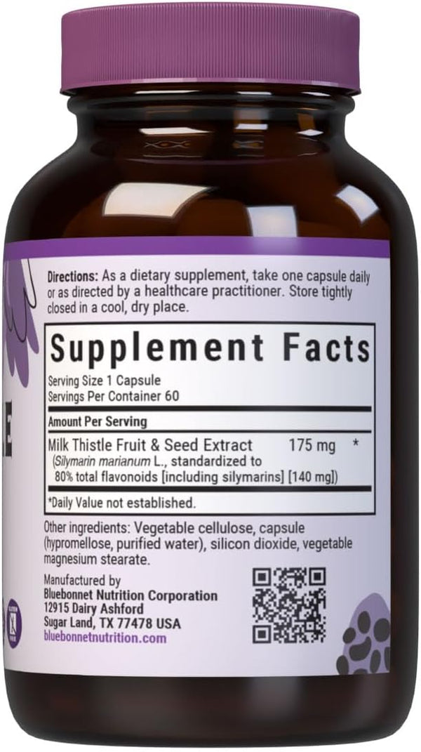 BlueBonnet Milk Thistle Fruit and Seed Extract Supplement, 60 Count