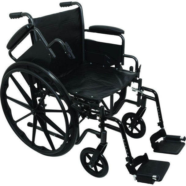 ProBasics K2 Standard Hemi Wheelchair 18" x 16" with Swing-Away Footrests CHBWC21816DS