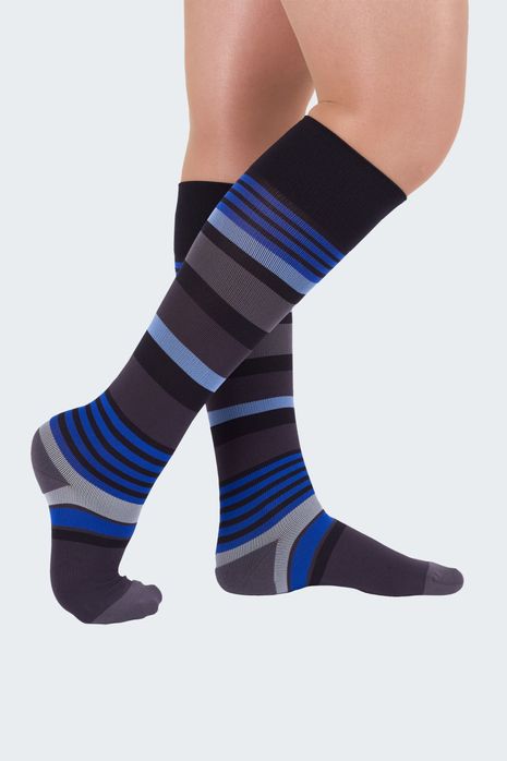 Medi Rejuva 15-20 Black Blue Motley Stripe S Knee Sodea