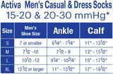 Activa Men's Microfiber Pin Stripe Dress Socks Firm Support, Class I MODEL: H34