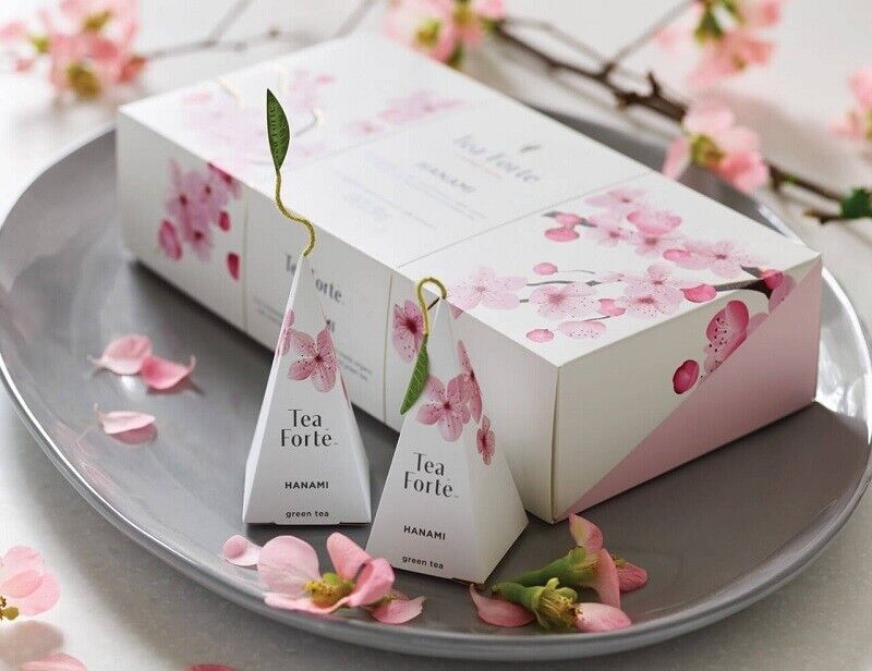 Tea Forte Hanami Green Tea Cherry And Rose Petals Box x10