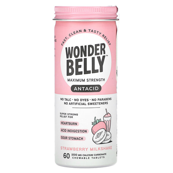 Wonder Belly Antáácido Strawberry Chewables 60ct