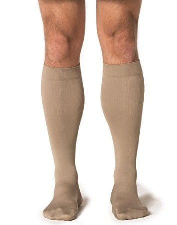 Midtown Microfiber 20-30 MmHg Closed Toe Mens Calf Medium/Short Tan-Khaki  822CMSM32