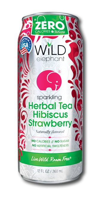 Elephantea té de hierbas espumosas hibisco fresa cero 12oz