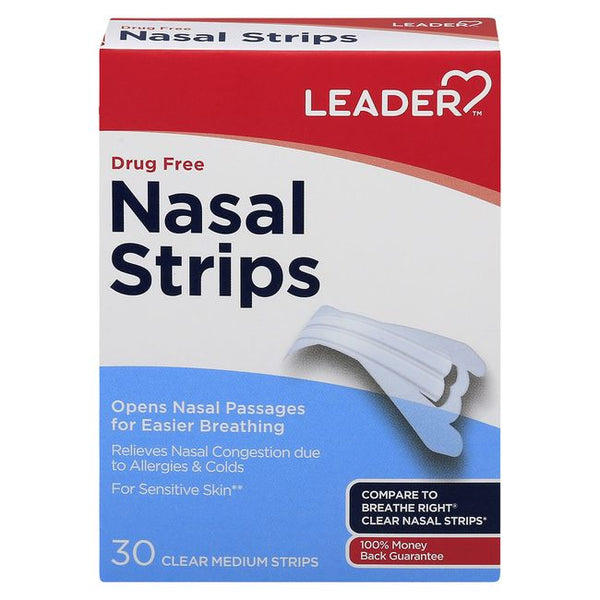 Leader Nasal Strips Med 30ct