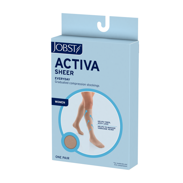 Jobst Activa Sheer Knee High 20-30 Closed Toe Silky Beige