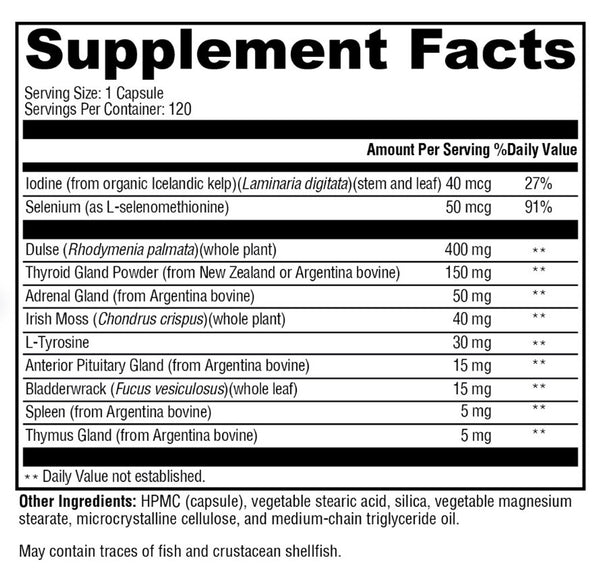 Xymogen T-150 Thyroid Support Vegetable Capsules 120ct