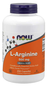 Now Arginine 500mg 250 Vegetable Capsules