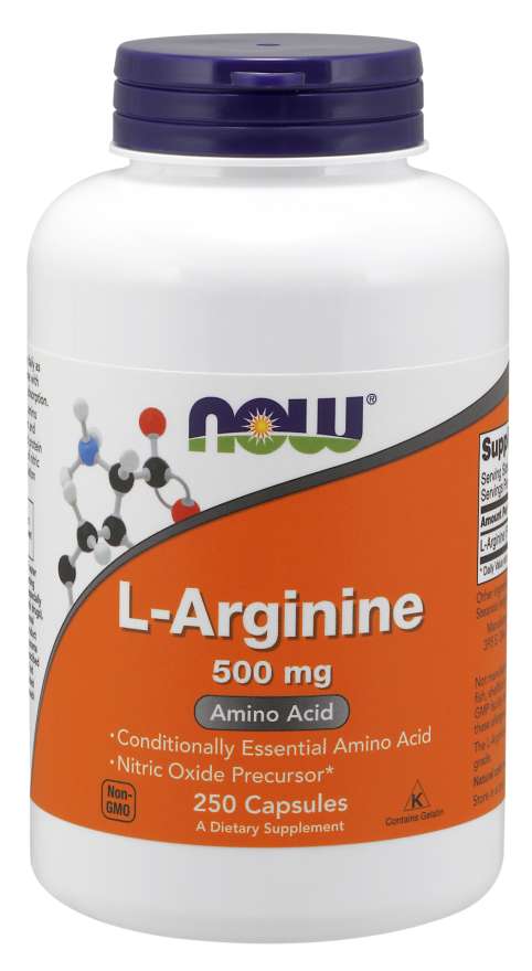 Now Arginine 500mg 250 Vegetable Capsules