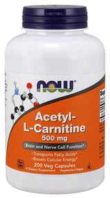 Ahora acetil l-carnitina 500mg 100 cápsulas vegetales