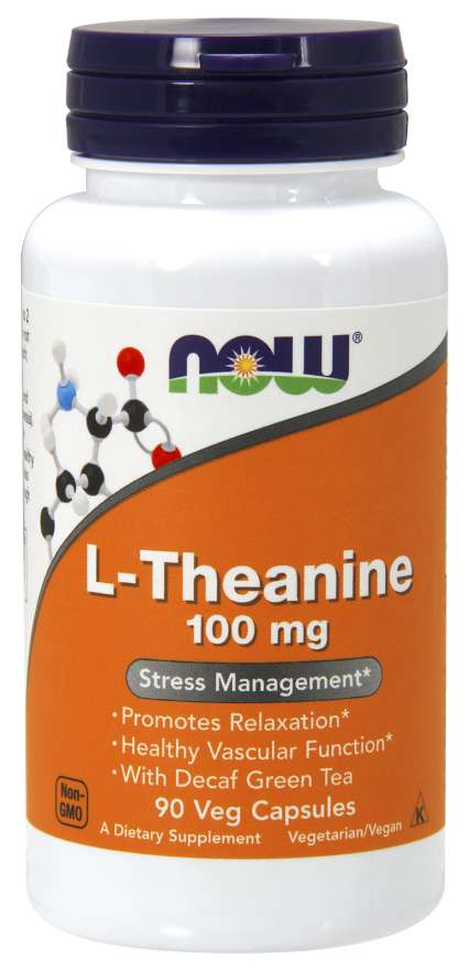 Ahora theanine 100mg 100 cápsulas vegetales