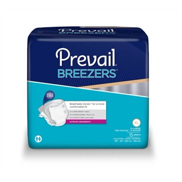 Prevail Breezers Adult Brief Heavy Absorbency XLarge. 15 ea