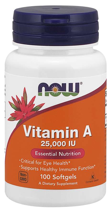 Now Vitamin A 25000 IU 100 Softgels