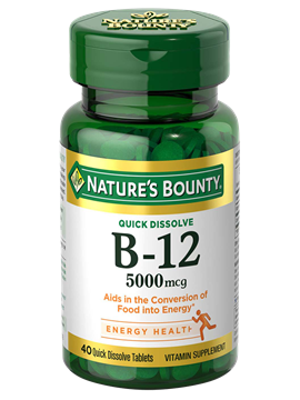 Nature Bounty Vitamina B-12 5000 MCG 40 Tabletas